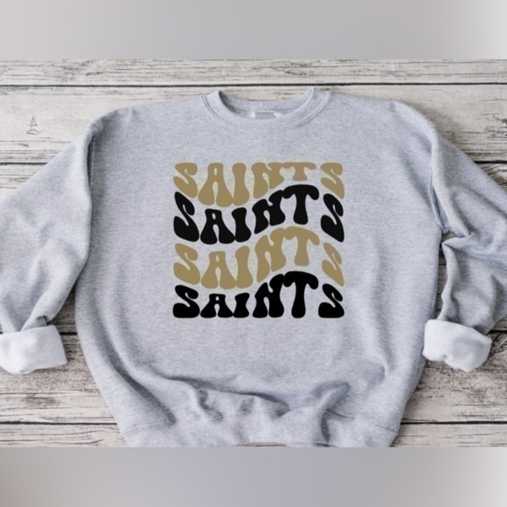 Saints Wavy Crewneck - Gray